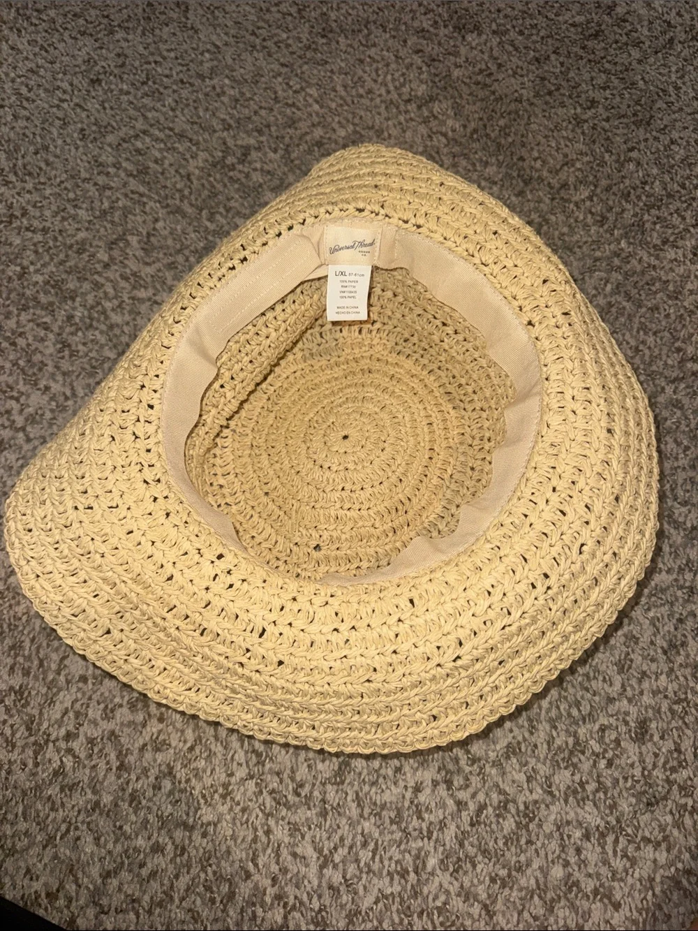 Universal Thread Beige Woven Straw Sun Hat